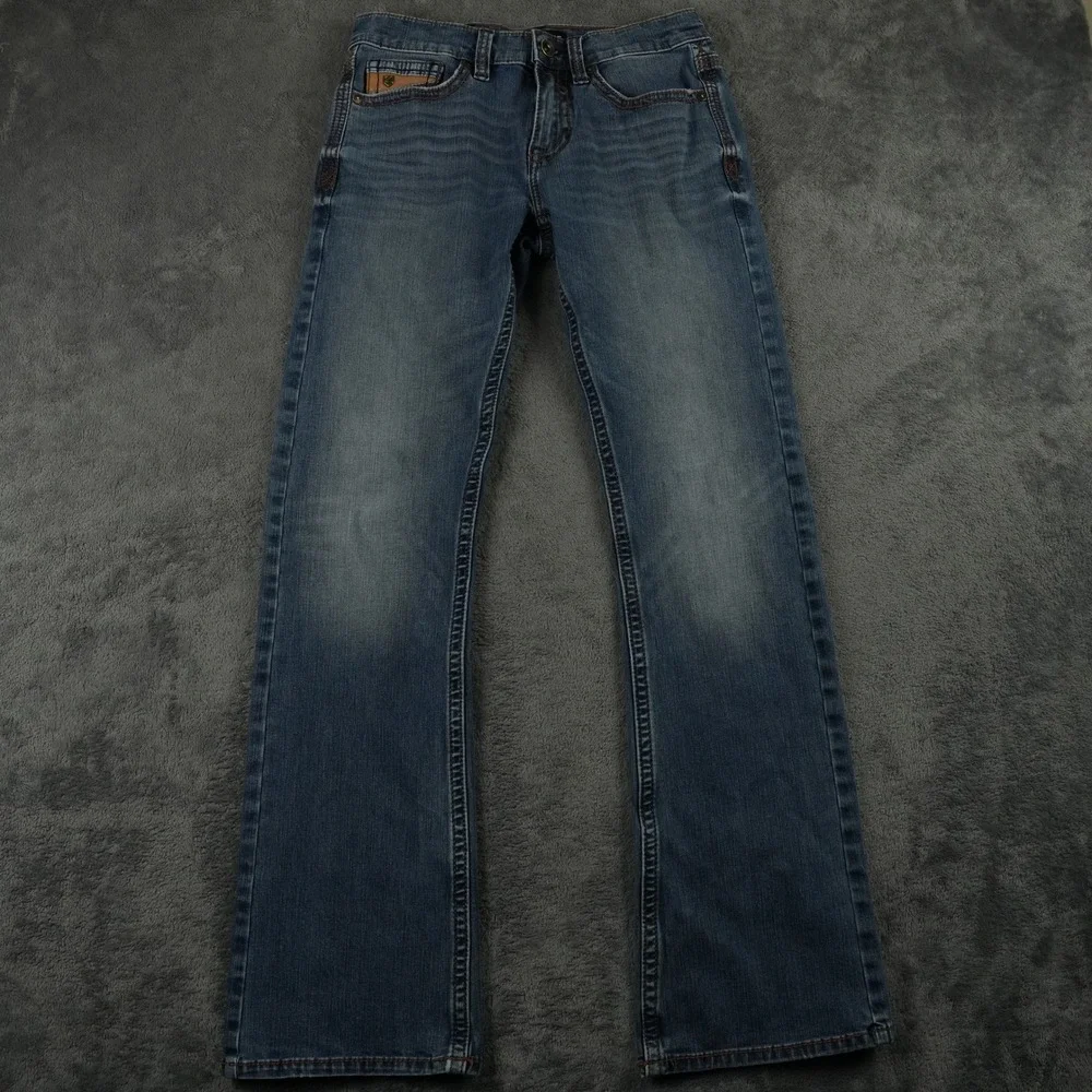 Rank 45 Jeans Mens 30x33 Blue Yuma Wash Trigger Slim Bootcut Performance Stretch